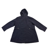 Gallery Womens Navy Hooded Raincoat Waterproof Lightweight Long Jacket Sz 3X