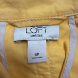Ann Taylor Loft Womens Yellow Button Front Jacket With Pockets Size 4P