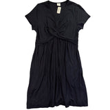Soma Womens Black Short Sleeve Wrap  Dress Chic & Versatile Style Size L