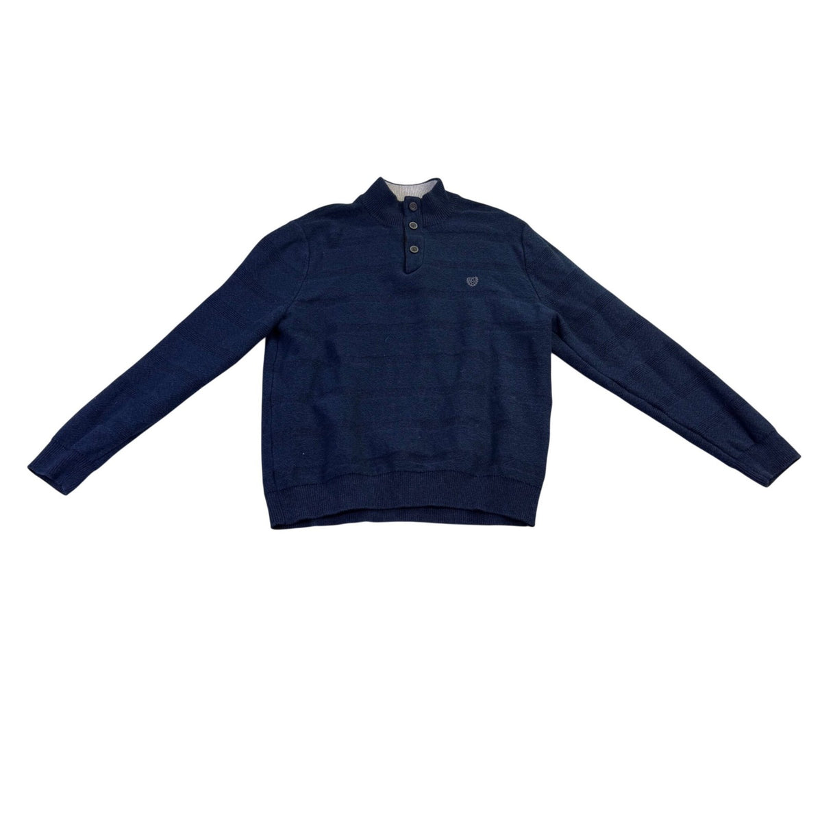Chaps Mens Navy Sweater Button-Up Pullover Classic Long Sleeve Top Size M 