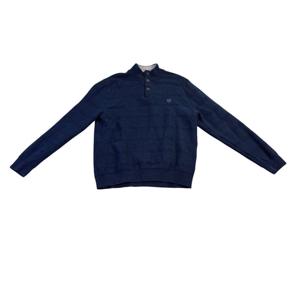 Chaps Mens Navy Sweater Button-Up Pullover Classic Long Sleeve Top Size M 