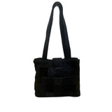 Donna Sharp Women’s Black Quilted Patchwork Double Straps Snap Closure Tote Bag