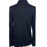 Urban Coco Womens Draped Open Front Cardigan Jacket Black Long Sleeve Sz M- New