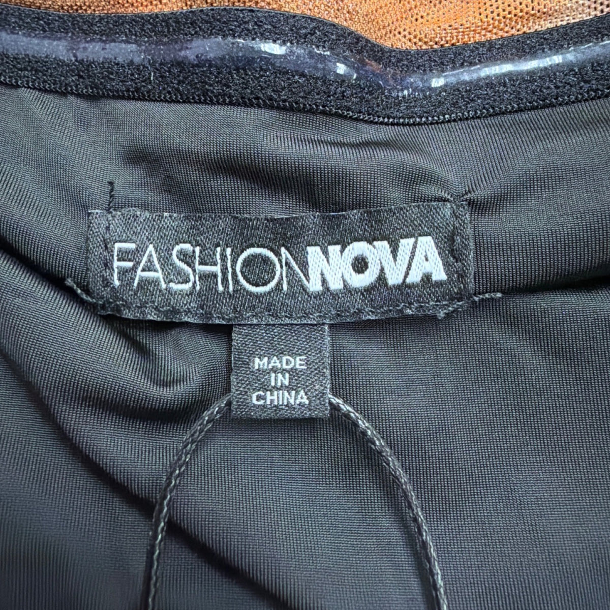 Fashion Nova Brown Multicolor Mesh & Stretch Mini Ruched Tube Dress Size L