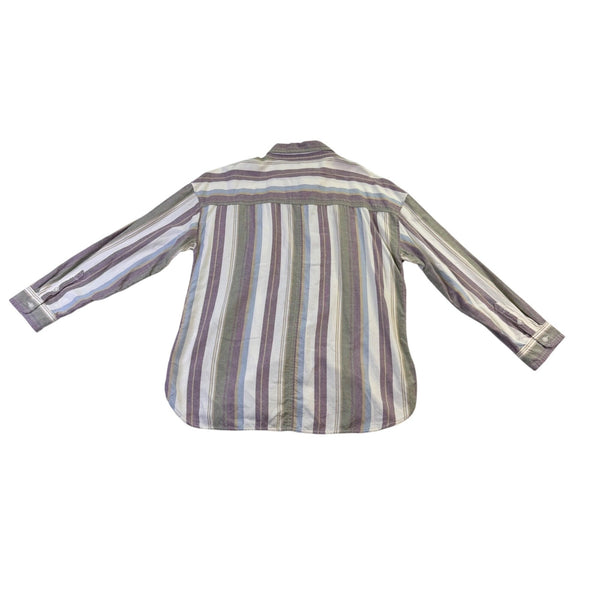 American Eagle Mens Purple Stripe Button-Up Long Sleeve Shirt Size M