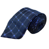 Donald J. Trump Mens Blue Silk Floral Geometric Tie Handmade Classic Necktie
