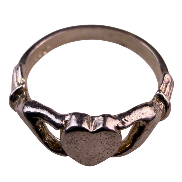 Sterling Silver Womens Claddagh Ring Heart & Hands Design Marked .925 Size 6