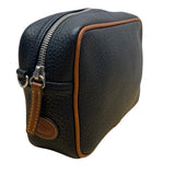 Dooney & Bourke Black Pebbled Leather Tan Trim & Adjustable Strap Crossbody Bag