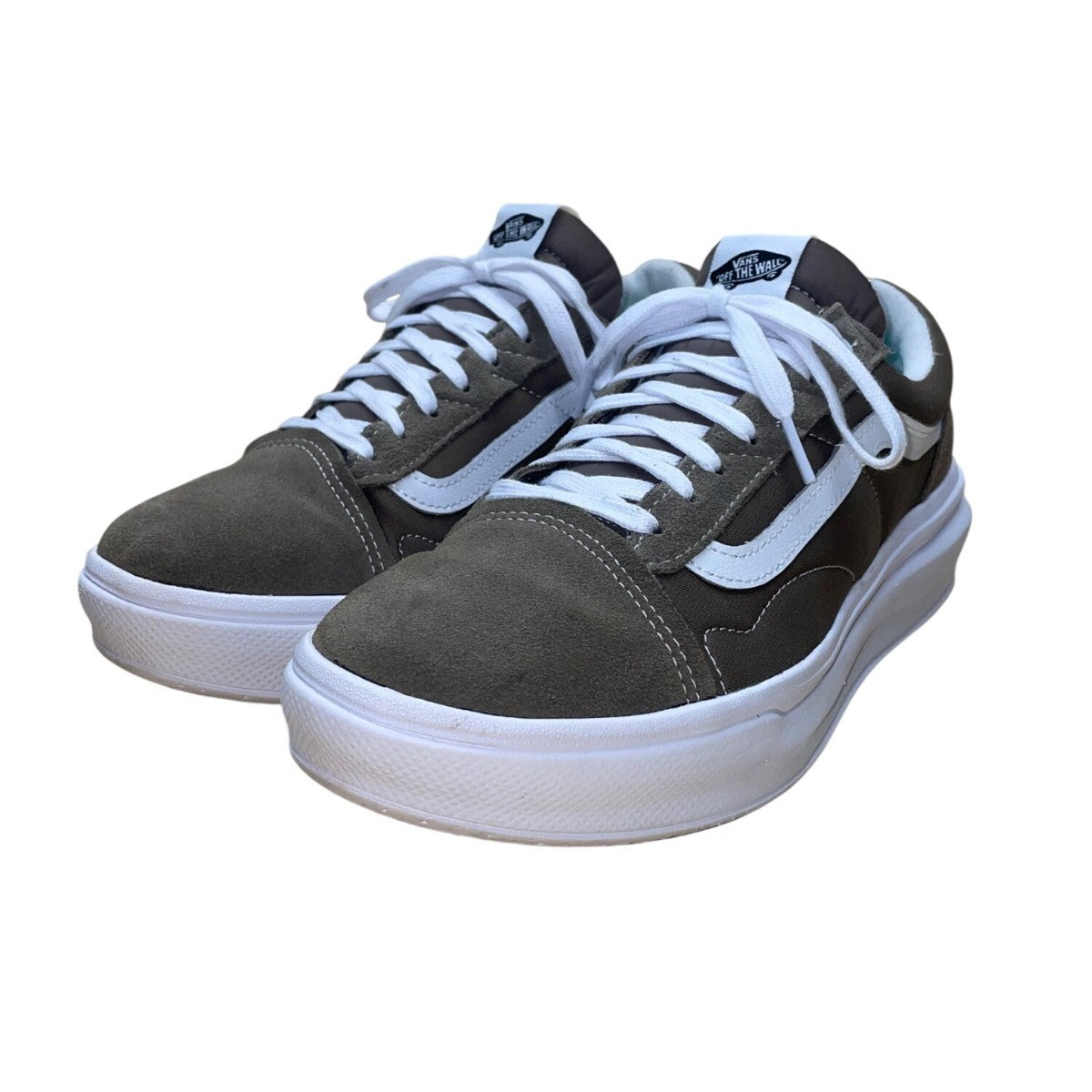 Vans Men’s Green & White Suede Canvas Low-Top Skateboarding Sneakers Size 11