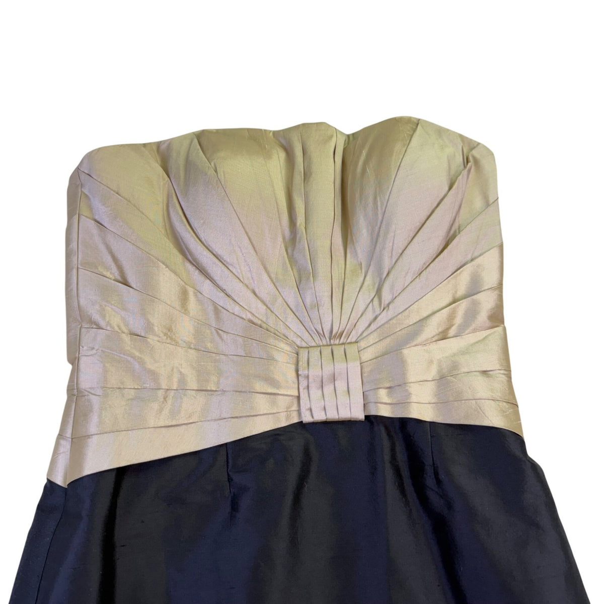 Occasions Mon Cheri Women Champagne & Black Silk Dress With Bolero Size 6 Formal