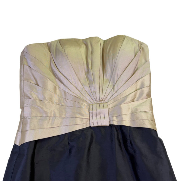 Occasions Mon Cheri Women Champagne & Black Silk Dress With Bolero Size 6 Formal