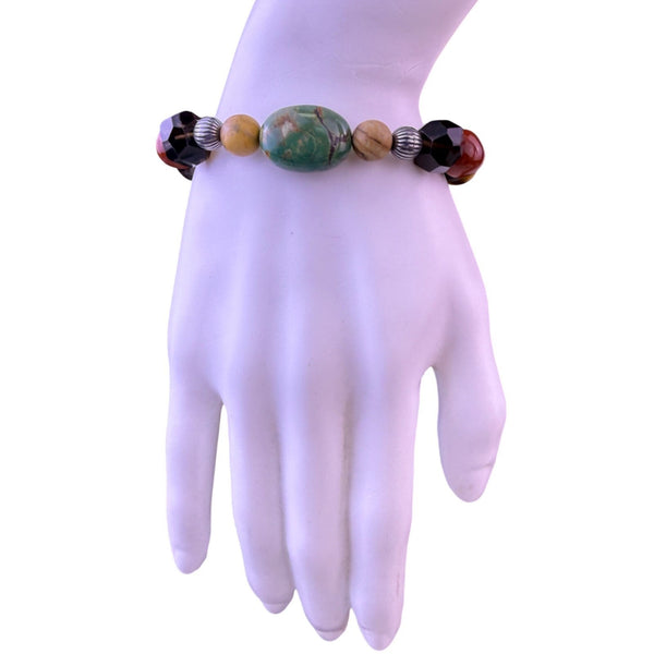 Sincerely Southwest Womens Multi-Color Natural Stone Necklace & Bracelet Set