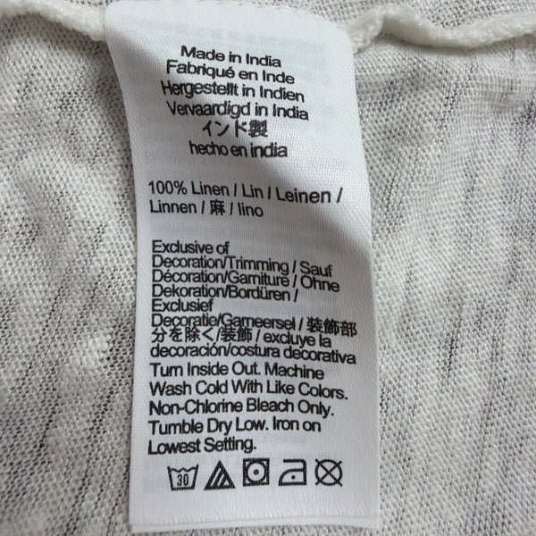 J.Crew Womens White Linen Tee Floral Appliqué Short Sleeve Casual Top Size S
