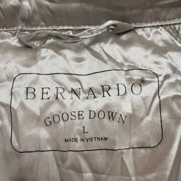 Bernardo Womens Silver Puffer Vest Zippered Front Sz L