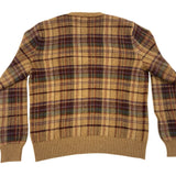 Vintage Polo Ralph Lauren Mens Plaid Knit Sweater With Elbow Patches Sz L - New