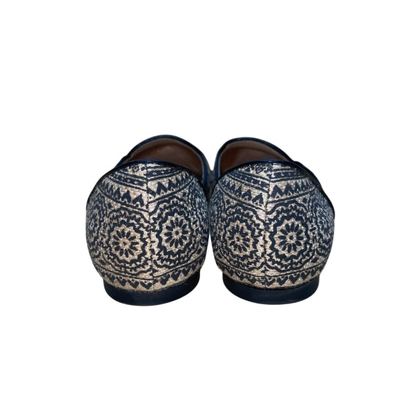 Restricted Women’s Natural & Black Tribal Print Slip-On D’Orsay Flats Size 6.5