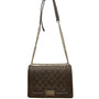 Bebe Women’s Gray Faux Leather Quilted With Gold Chain Strap Shoulder Bag
