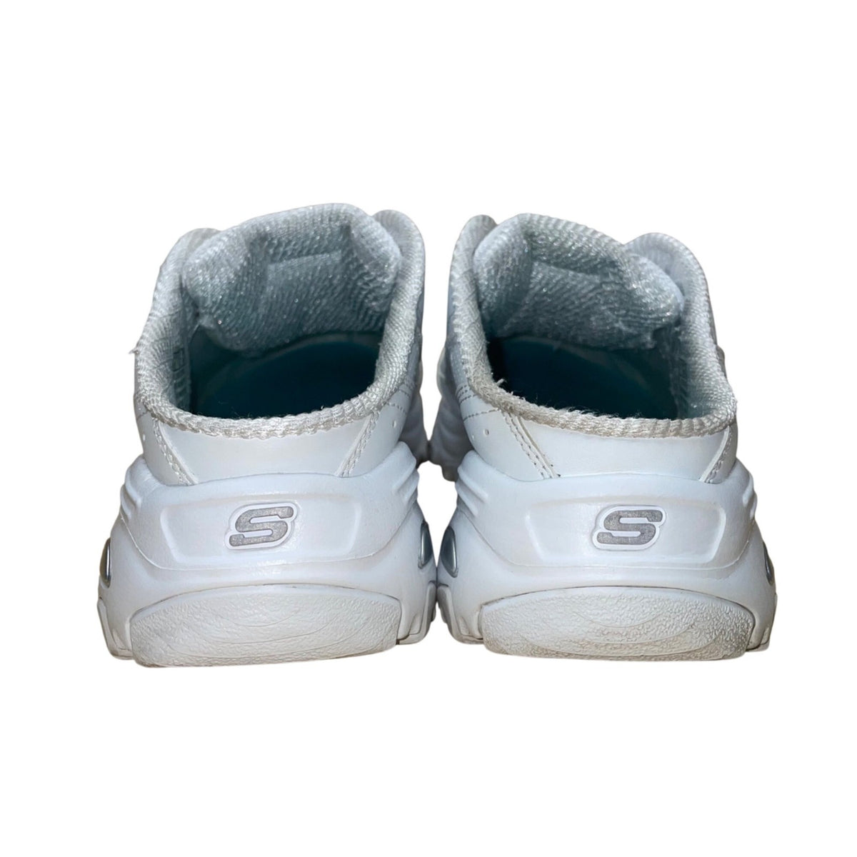 Skechers Women’s White DLites Air-Cooled Memory Foam Slip On Mules Size 10