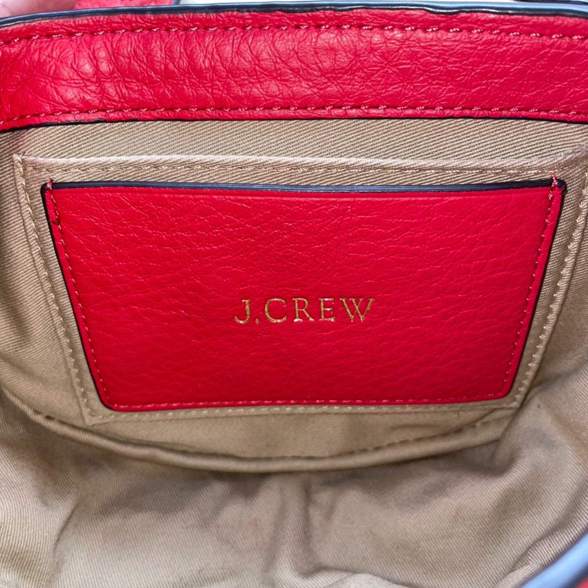 J.Crew Women’s Red Leather With Adjustable Crossbody Strap Saddle Bag
