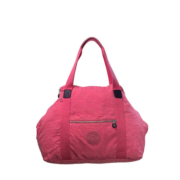 Kipling Women’s Coral Red Nylon  Expandable Zipper Closure Shoulder Bag