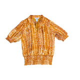 Rachel Zoe Womens Orange Patterned Top Lightweight Stylish Size S 