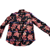 Kate Spade Womens Black & Pink Silk Floral Button-Up Blouse Elegant Top Size S