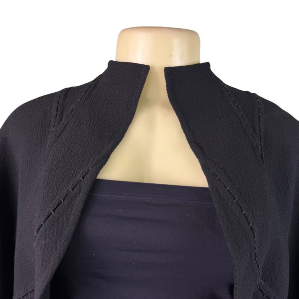 Chado Ralph Rucci Black Short Cropped Bolero Jacket Women Open Front