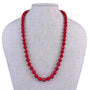 Les Bernard Womens Red Glass Bead Necklace Vintage Faceted Jewelry