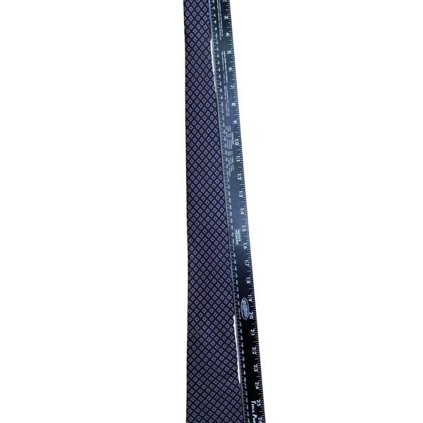Jos A Bank Mens Navy Silk Geometric Pattern Classic Tie 100% Silk