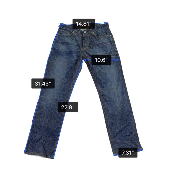 Levis Mens Indigo Cotton Made & Crafted Ruler Straight Denim Jeans Durable