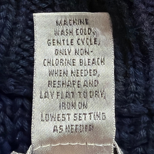 Chicos Womens Navy Cotton Button-Front Knit Cardigan Sweater Size 2
