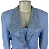 St. John Womens Light Blue Set Blazer Size 6 & Skirt Size 10