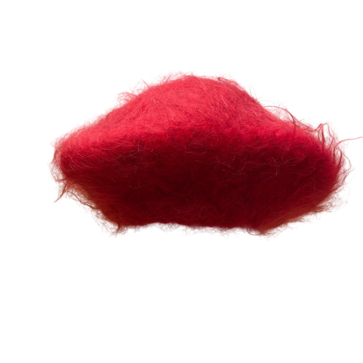 Mary Schaeffer Original Womens Red Mohair Beret Hat Soft Fluffy Knit Winter