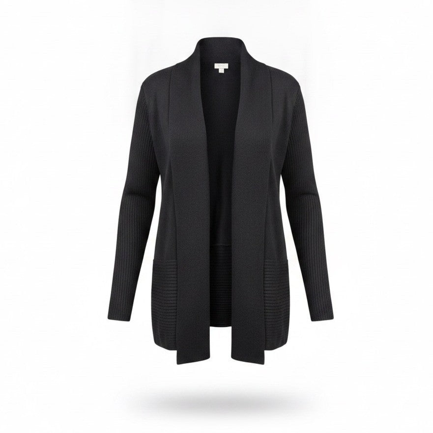 Avenue Womens Black Open Front Lightweight Cardigan Plus Size 22/24
