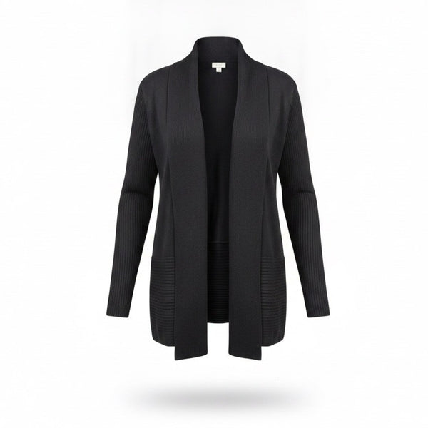 Avenue Womens Black Open Front Lightweight Cardigan Plus Size 22/24