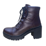 Nine West Women’s Dark Red Lace-Up Block Heel Quenton 3 Ankle Boot Size 8.5