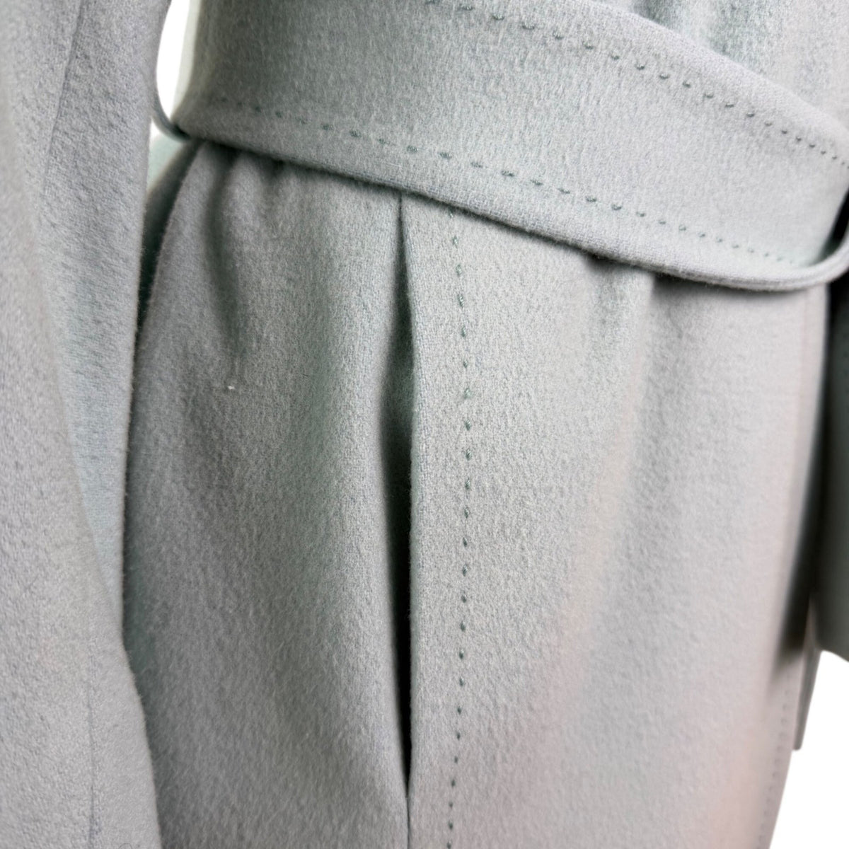 Louben Womens Mint Wool & Cashmere Blend Belted Blazer Coat Size 4