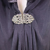 Chicos Womens Black Ruffled Embellished Travelers Cardigan Open Front Size 1