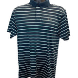Under Armour Mens Navy Striped HeatGear Polo Shirt Loose Fit Size S