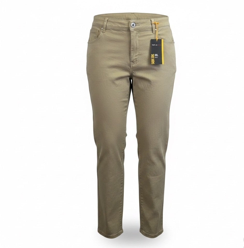 Style & Co Womens Khaki Slim Leg Tummy Control High Rise Pants Size 16P