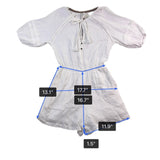 Knox Rose Womens White Cotton Gauze Romper Tassel Tie Accent Size S