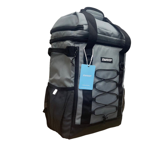 ZAKEEP Unisex Gray Polyester & EVA Insulated Cooler Backpack 24L Capacity