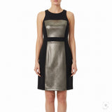Bailey 44 Womens Black & Gold Faux Snakeskin Bodycon Sleeveless Mini Dress Size