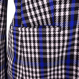 Banana Republic Womens Blue Black Plaid Pants Suit - Blazer & Slim Fit Sz 4 & 6