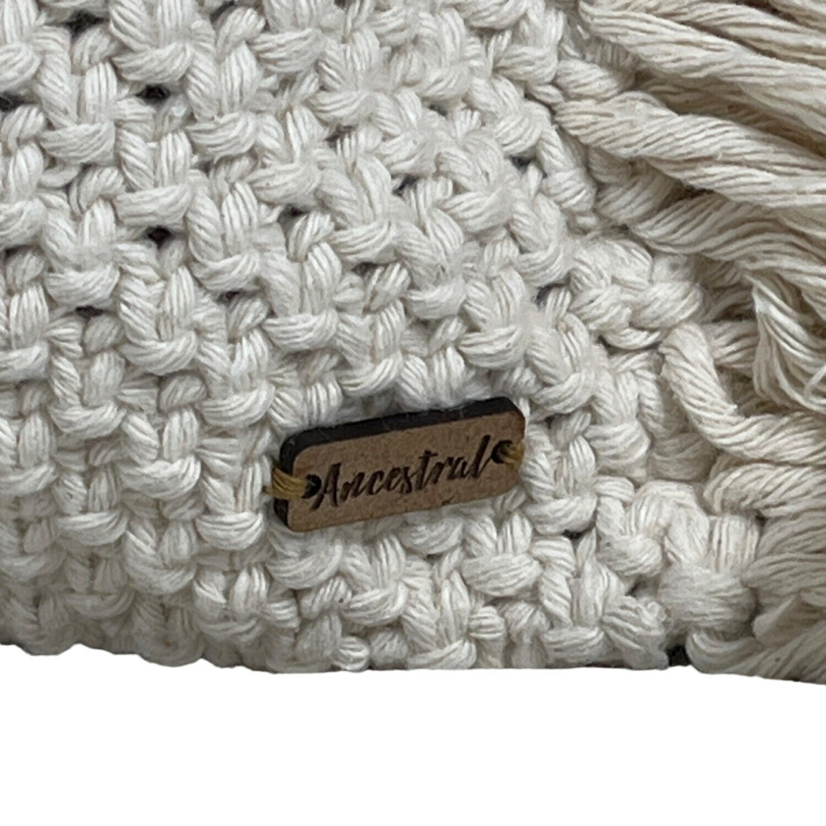 Ancestral Handmade Women's White Macrame Handbag Sz S - New