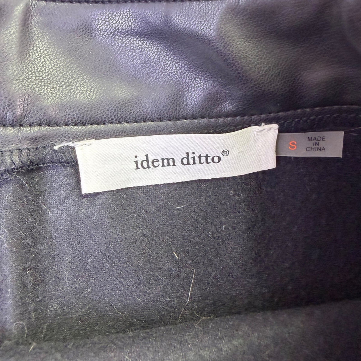 Idem Ditto Womens Black Skater Skirt Flared Faux Leather Size S