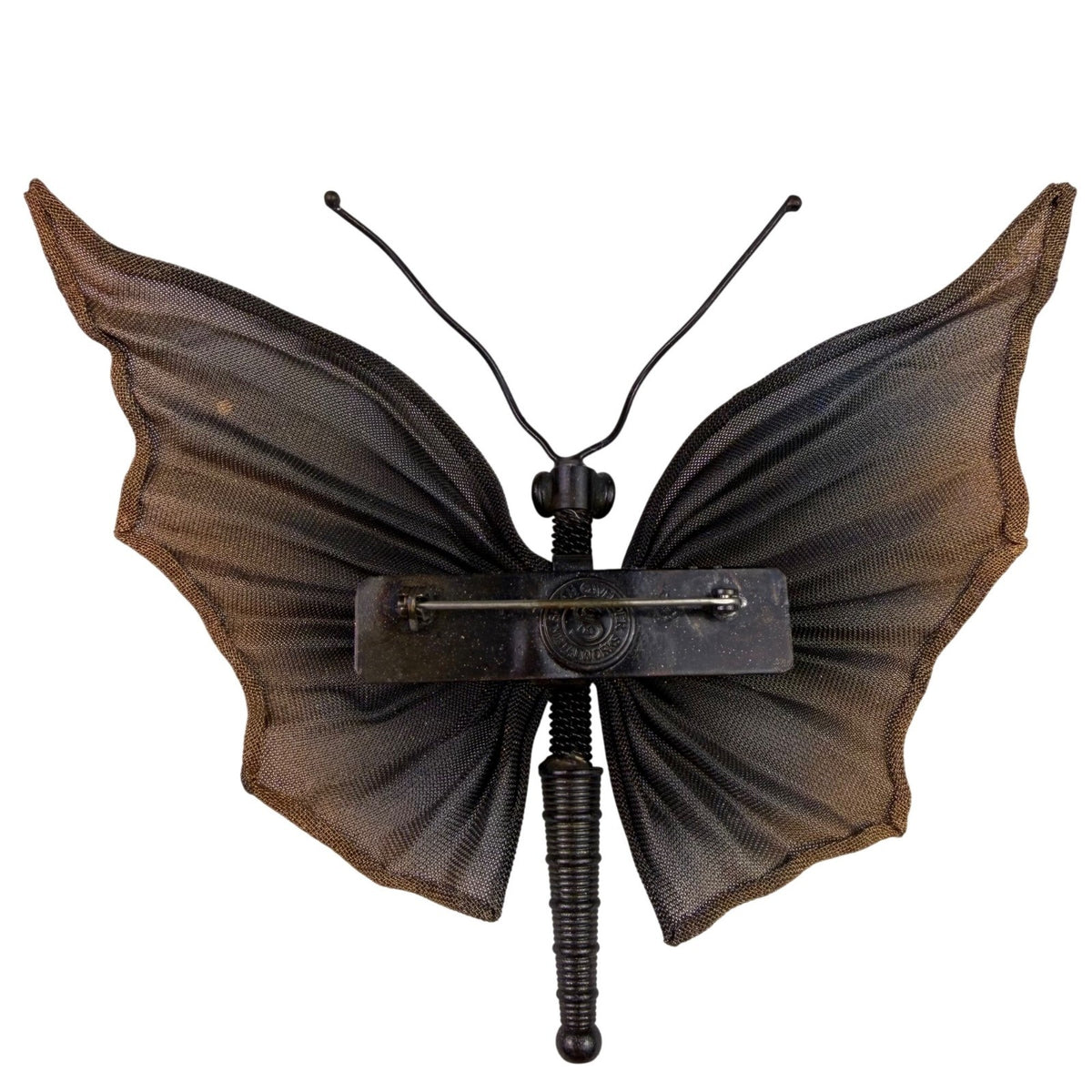 Sarah Cavender Womens Black Mesh Butterfly Brooch Pin Lightweight Abstract
