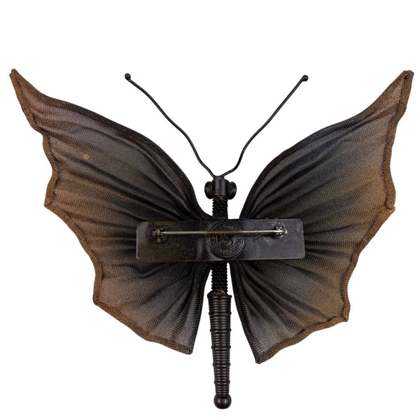 Sarah Cavender Womens Black Mesh Butterfly Brooch Pin Lightweight Abstract