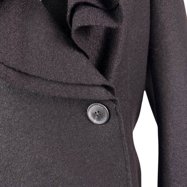 Lafayette 148 Womens Black Wool Ruffled Blazer Button Front Size 6P