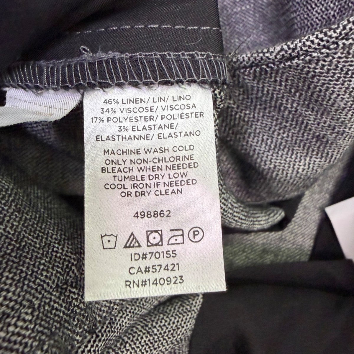 Loft Womens Gray Linen Blend Tapered Pants Tie Waist High Rise Size 16
